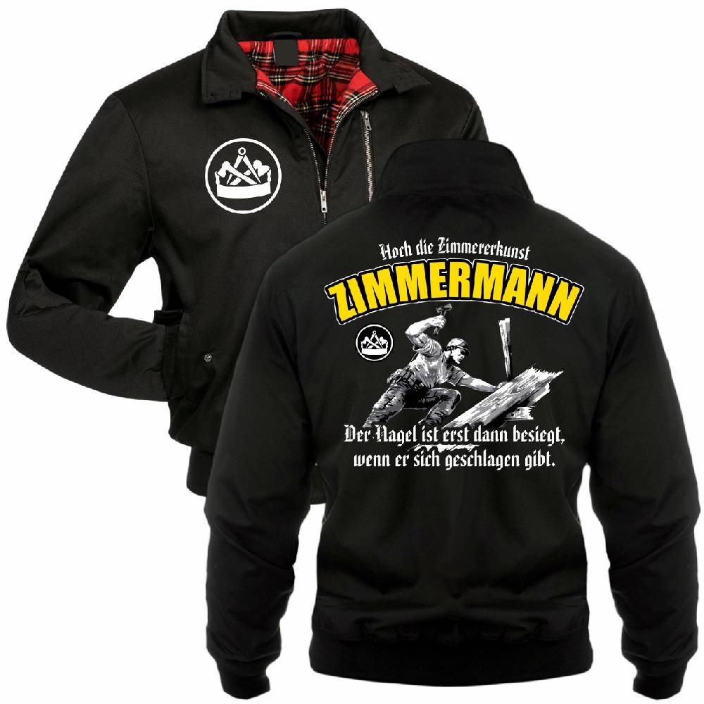 Spass Kostet Männer Gefütterte Harrington Jacke Zimmermann Altdeutscher Spruch