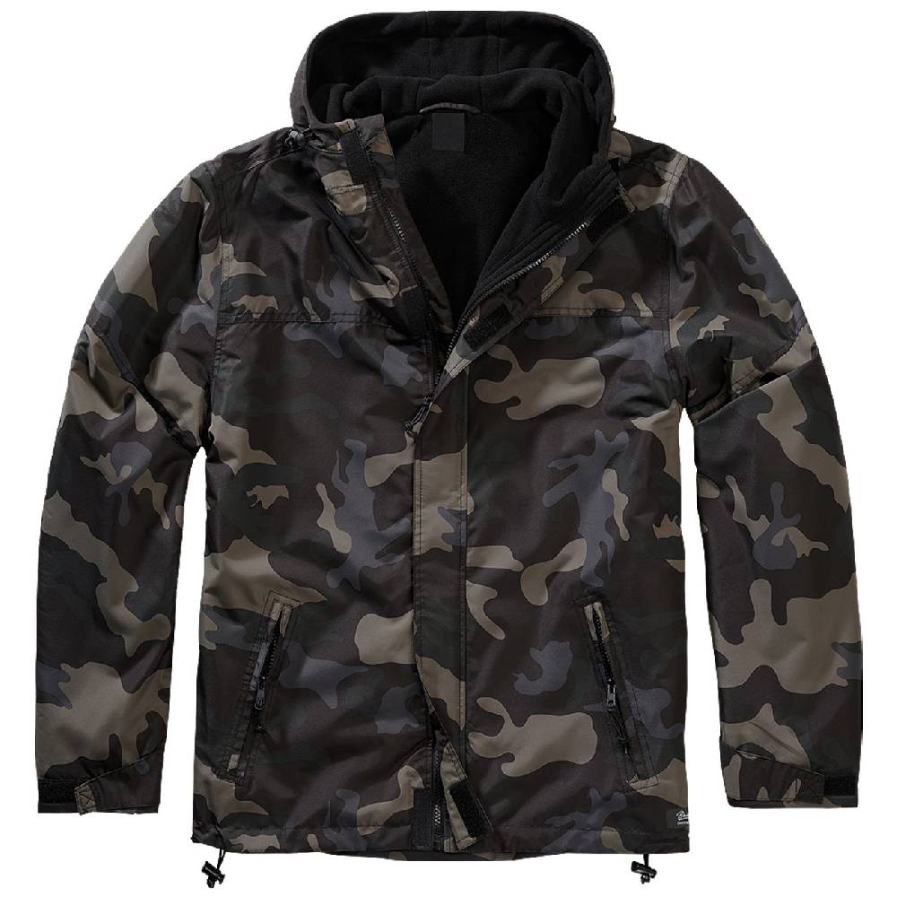 Spass Kostet Männer Gefütterter Windbreaker mit durchgehendem Reißverschluss UNBEDRUCKT darkcamo