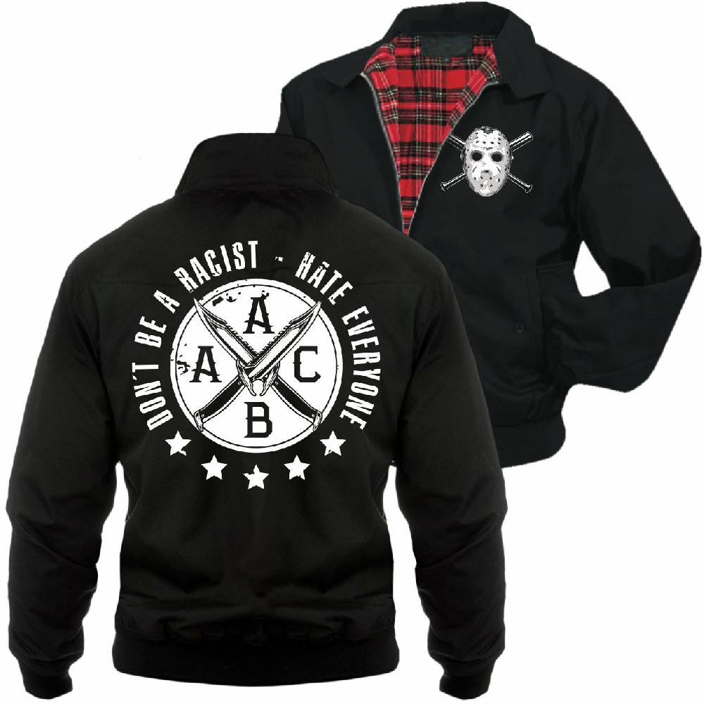 Spass Kostet Männer Harrington Jacke Hardcore Dont be a Racist - Hate everyone