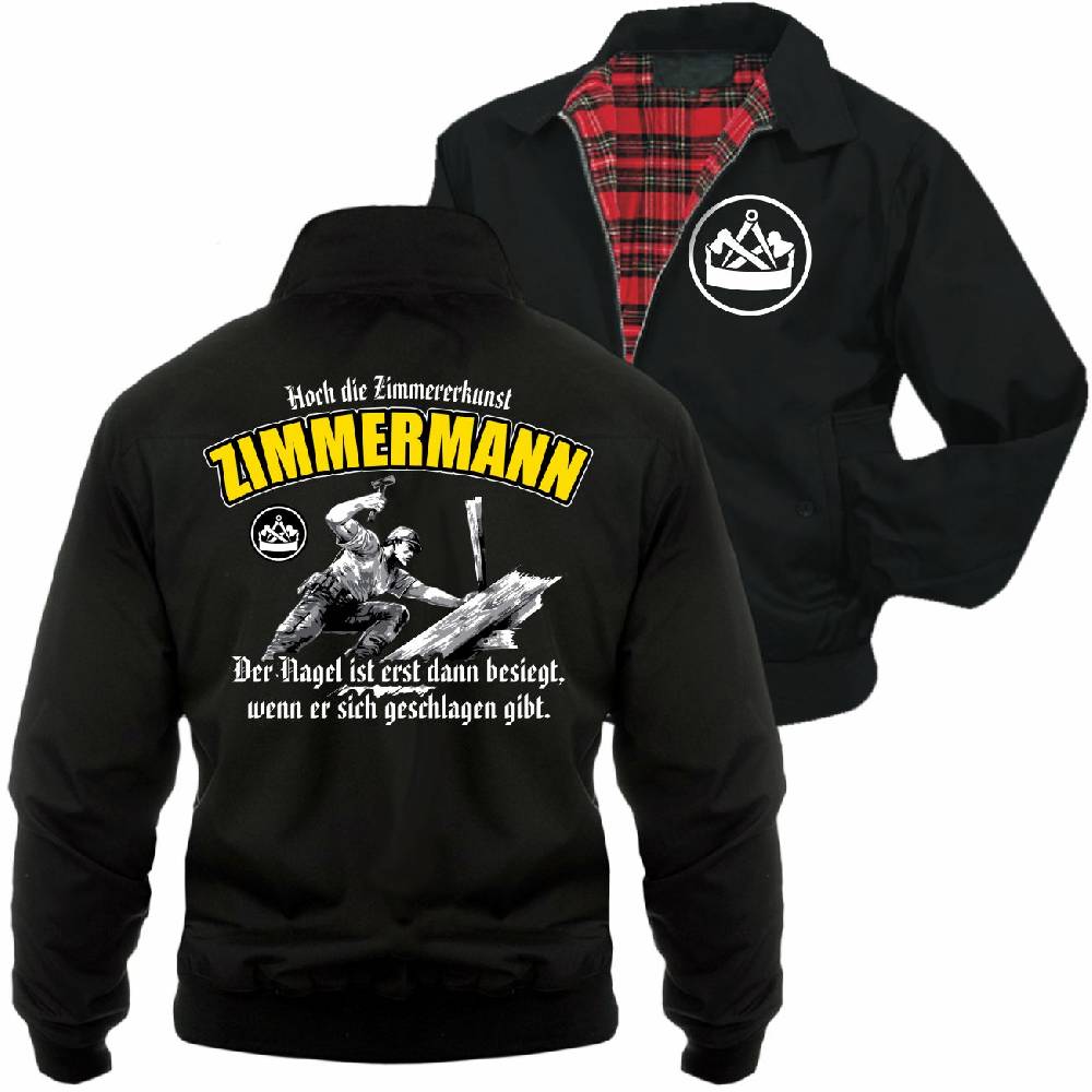 Spass Kostet Männer Harrington Jacke Zimmermann Altdeutscher Spruch