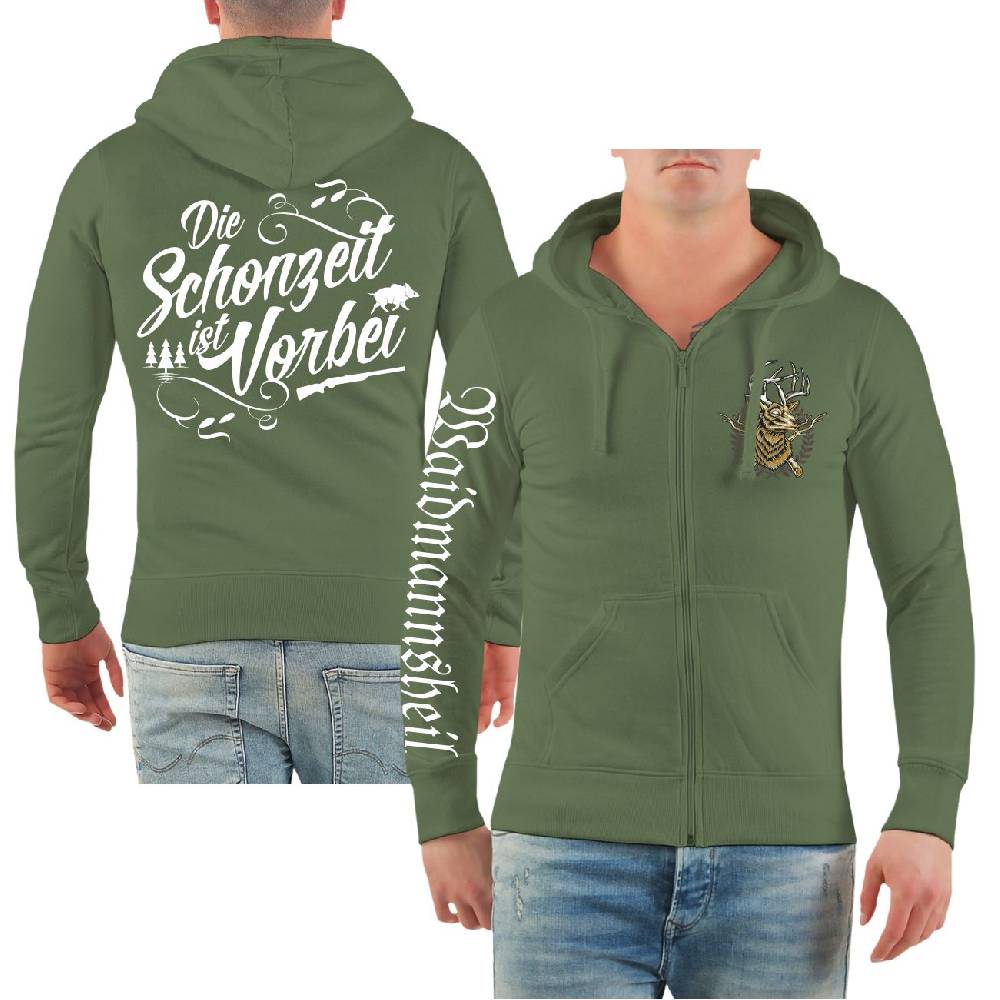 Spass Kostet Männer Kapuzenjacke Jäger Jagd Spruch DIE SCHONZEIT IST VORBEI