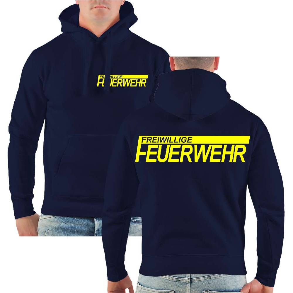 Spass Kostet Männer Kinder Kapuzenpullover FFW Freiwillige Feuerwehr mit NEONGELB Druck