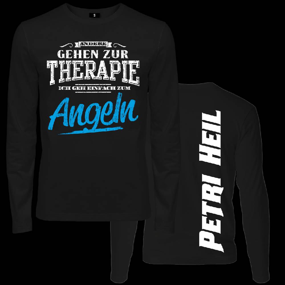 Spass Kostet Männer Longsleeve Andere gehen zur Therapie ICH ANGELN