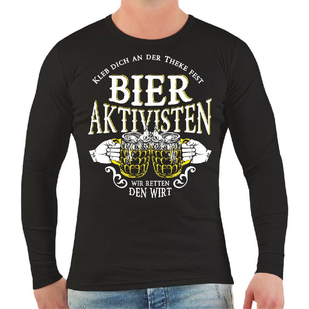 Spass Kostet Männer Longsleeve Bier Aktivisten Kleb dich an der Theke fest