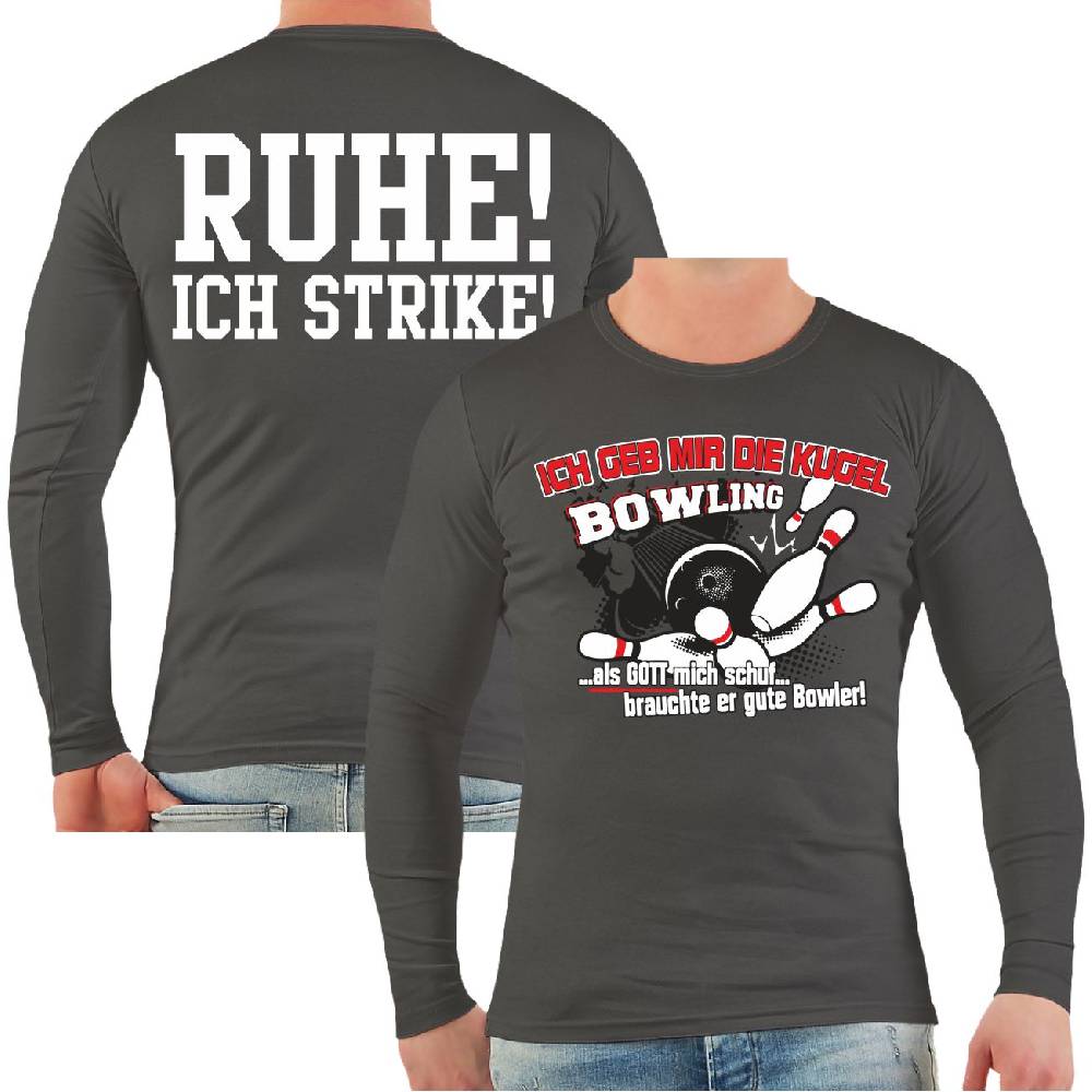 Spass Kostet Männer Longsleeve Bowling - Ich geb mir die Kugel