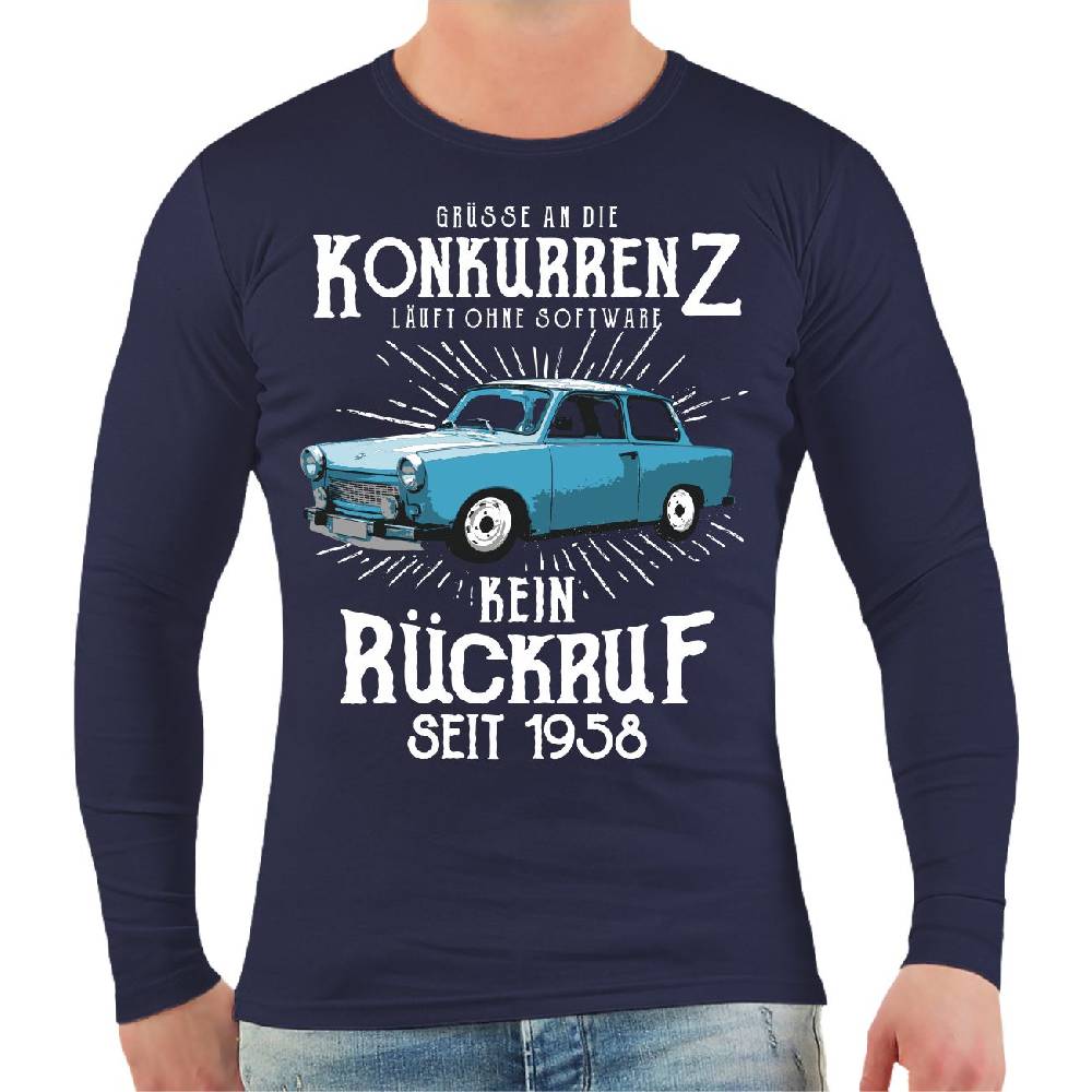 Spass Kostet Männer Longsleeve DDR Grüße an die Konkurrenz KEIN RÜCKRUF