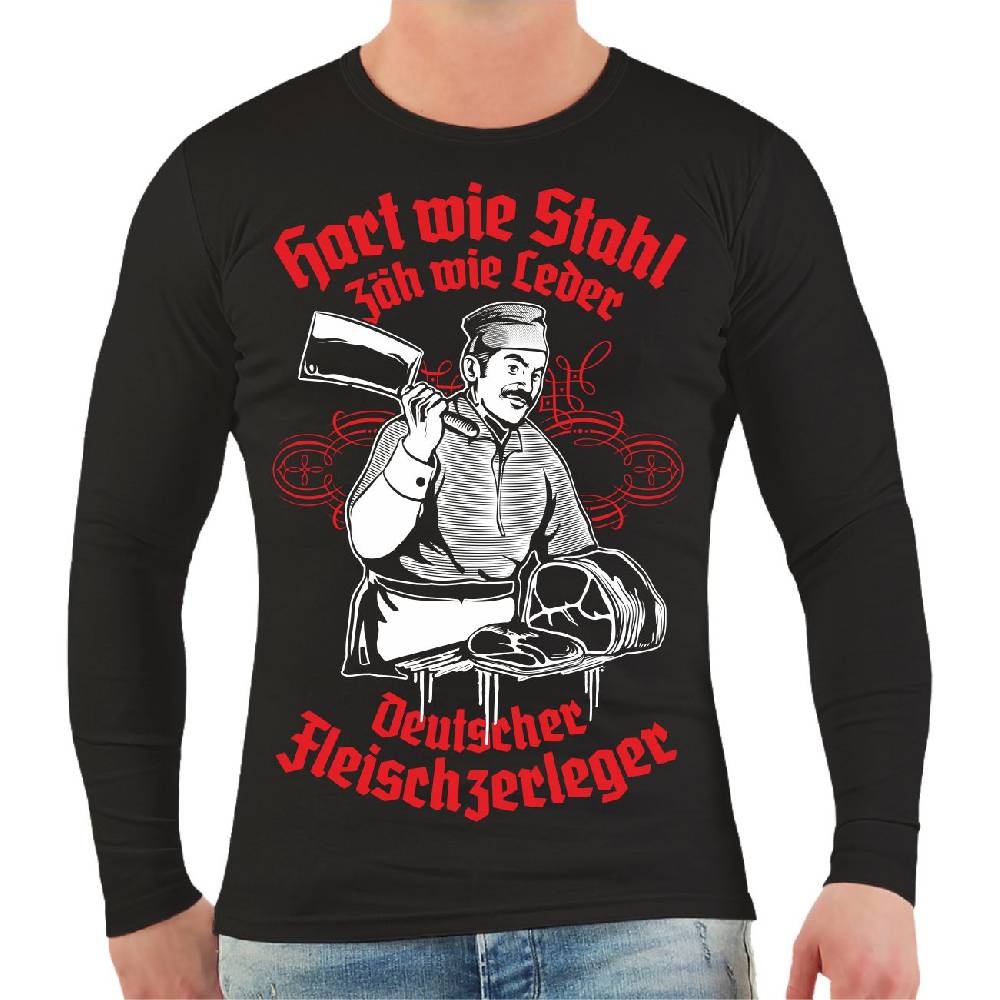 Spass Kostet Männer Longsleeve Deutscher Fleischzerleger