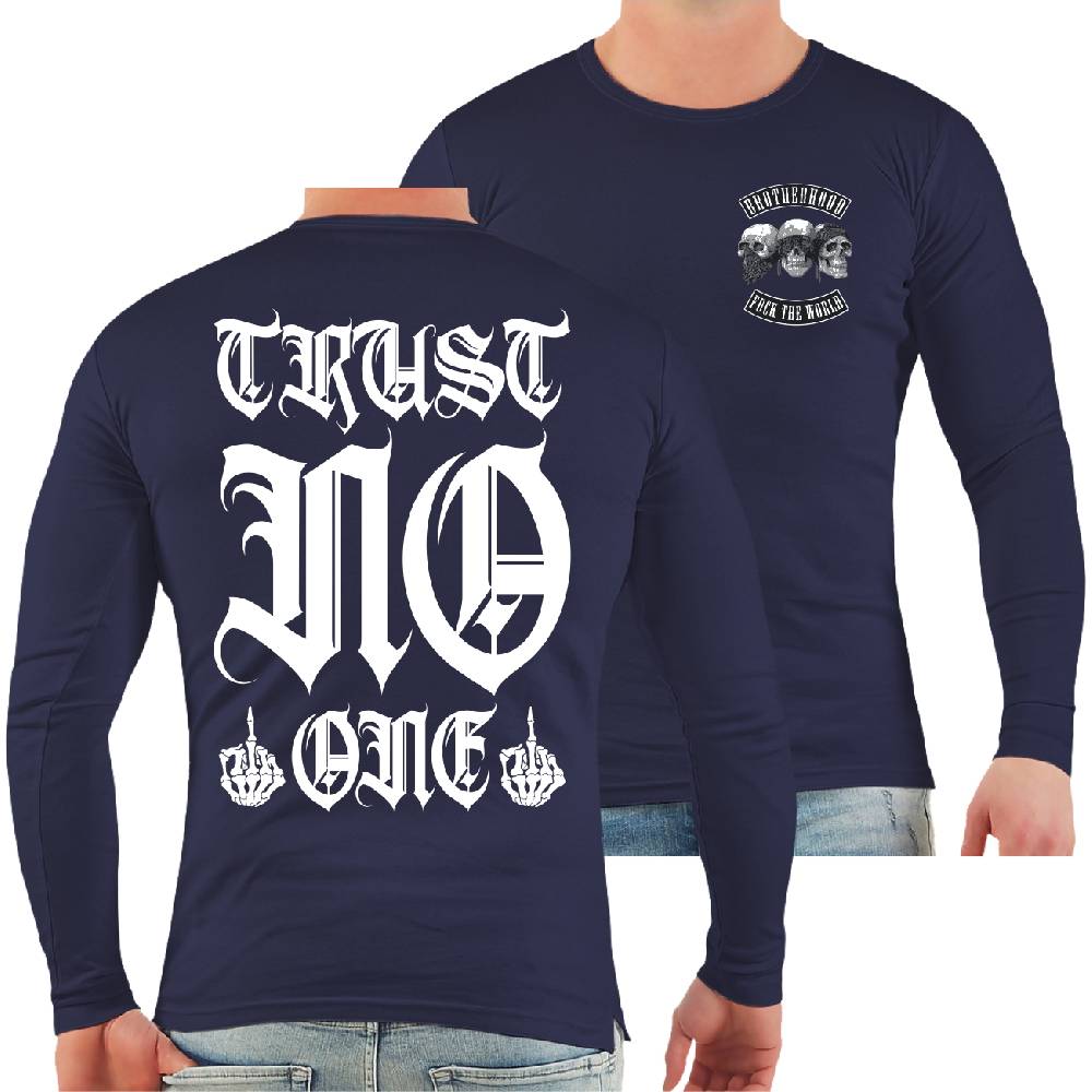 Spass Kostet Männer Longsleeve Fuck the World Trust NO one