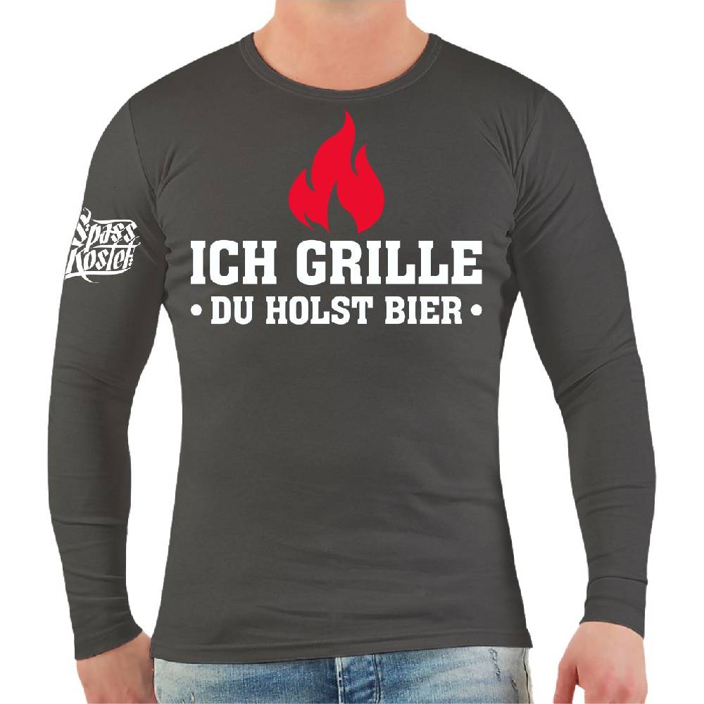 Spass Kostet Männer Longsleeve Ich grille du holst Bier