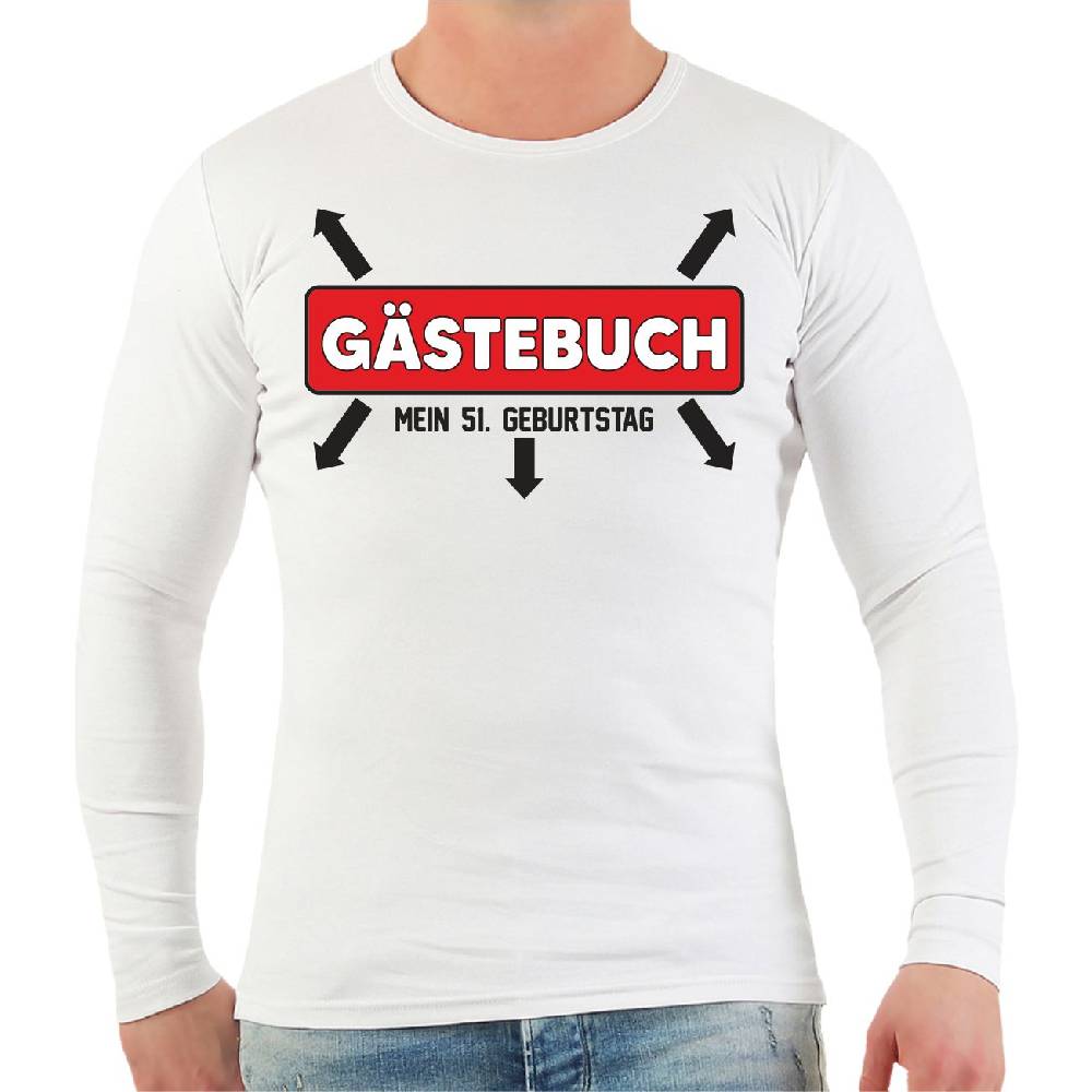 Spass Kostet Männer Longsleeve Mein Gästebuch zum 51. Geburtstag