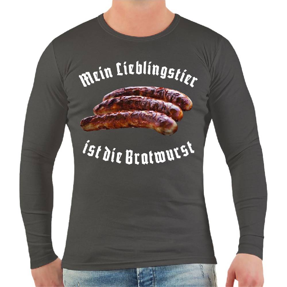 Spass Kostet Männer Longsleeve Mein Lieblingstier ist die Bratwurst