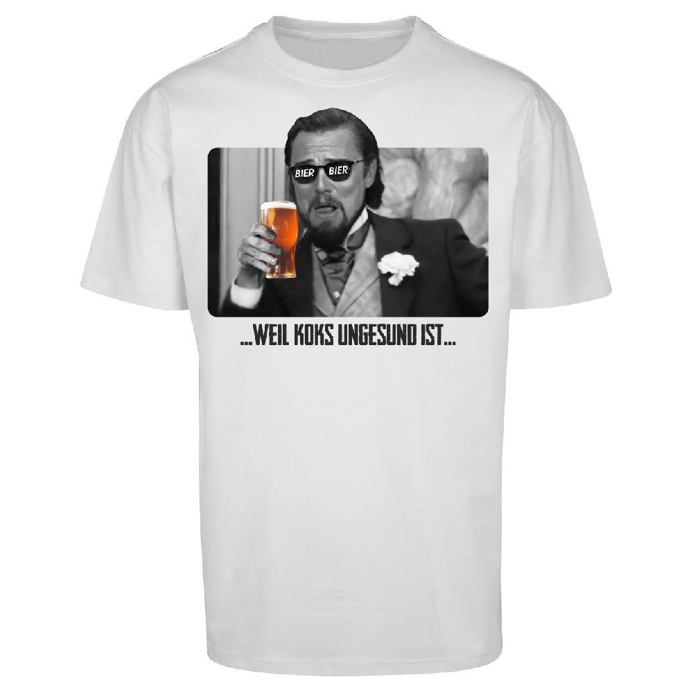 Spass Kostet Männer OVERSIZE T-Shirt BIER weil Koks ungesund ist SCHWARZE SCHRIFT S bis 5XL