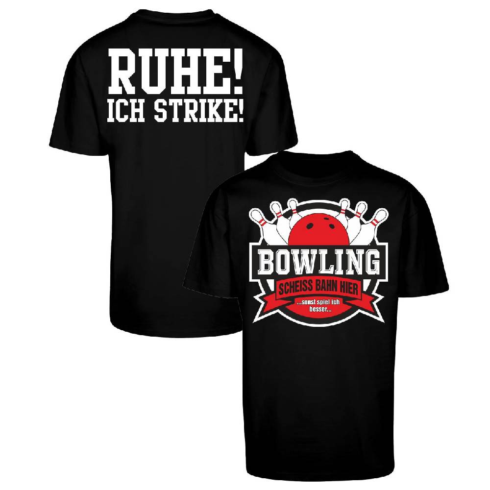 Spass Kostet Männer OVERSIZE T-Shirt Bowling lustiges Motiv mit Pins und Strikes S bis 5XL