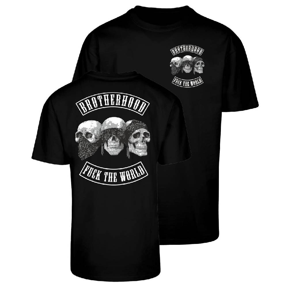 Spass Kostet Männer OVERSIZE T-Shirt Brotherhood Patch mit Totenköpfe S bis 5XL