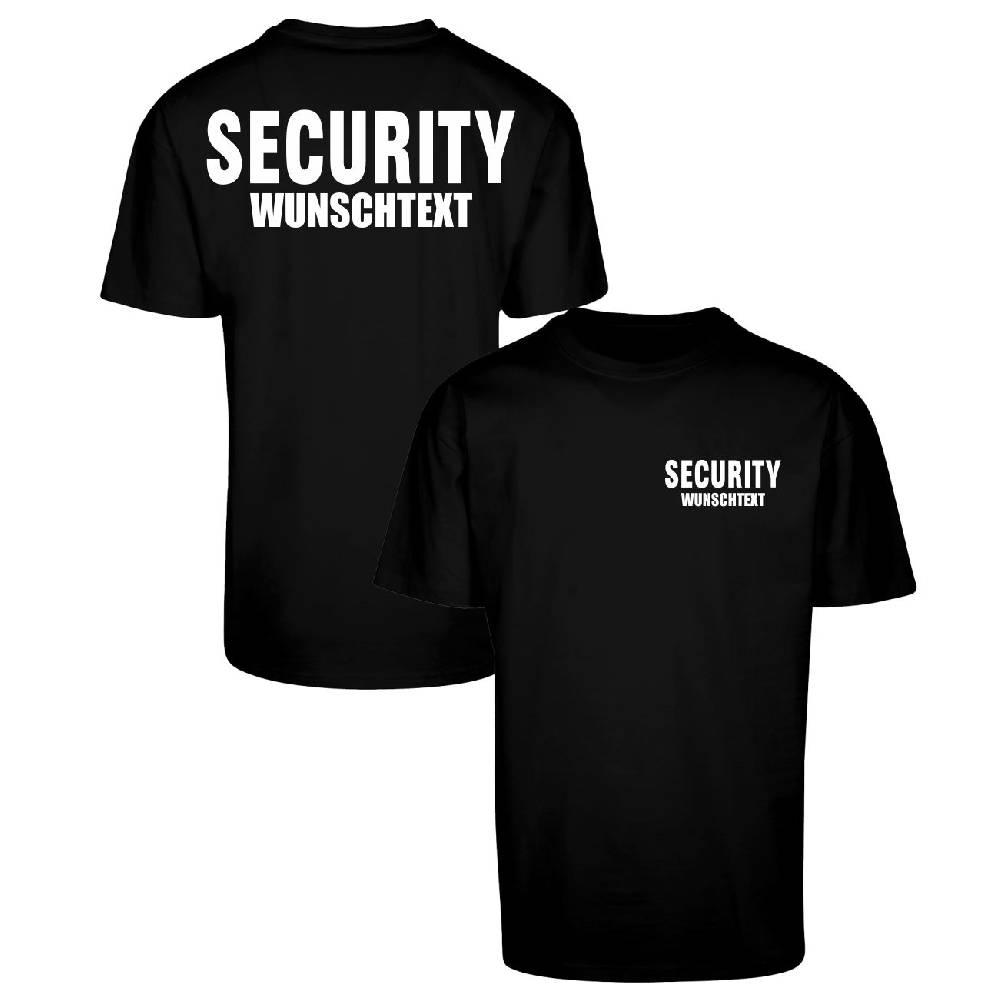 Spass Kostet Männer OVERSIZE T-Shirt WUNSCHTEXT Security Sicherheit mit eigenen Text Firma oder Name S bis 5XL