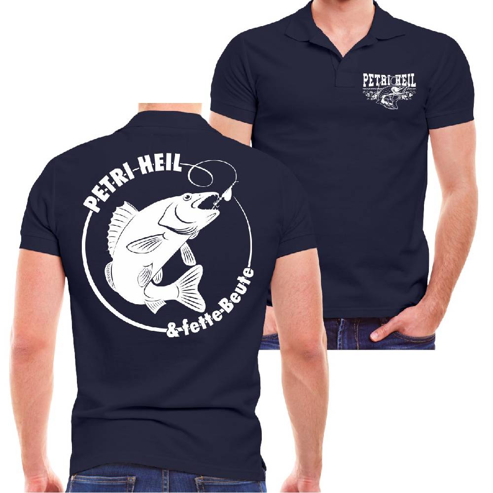 Spass Kostet Männer POLO Angler Petri Heil & fette Beute