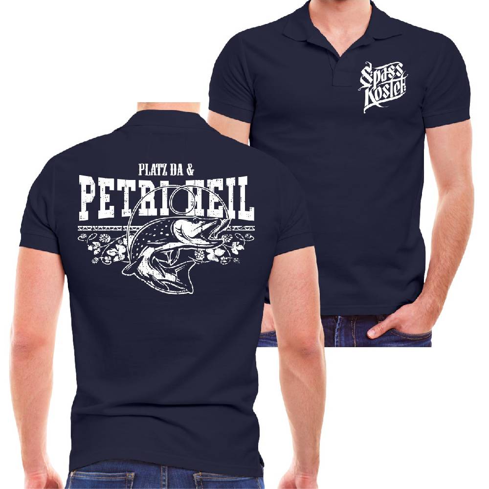 Spass Kostet Männer POLO ANGLER Platz da und Petri Heil