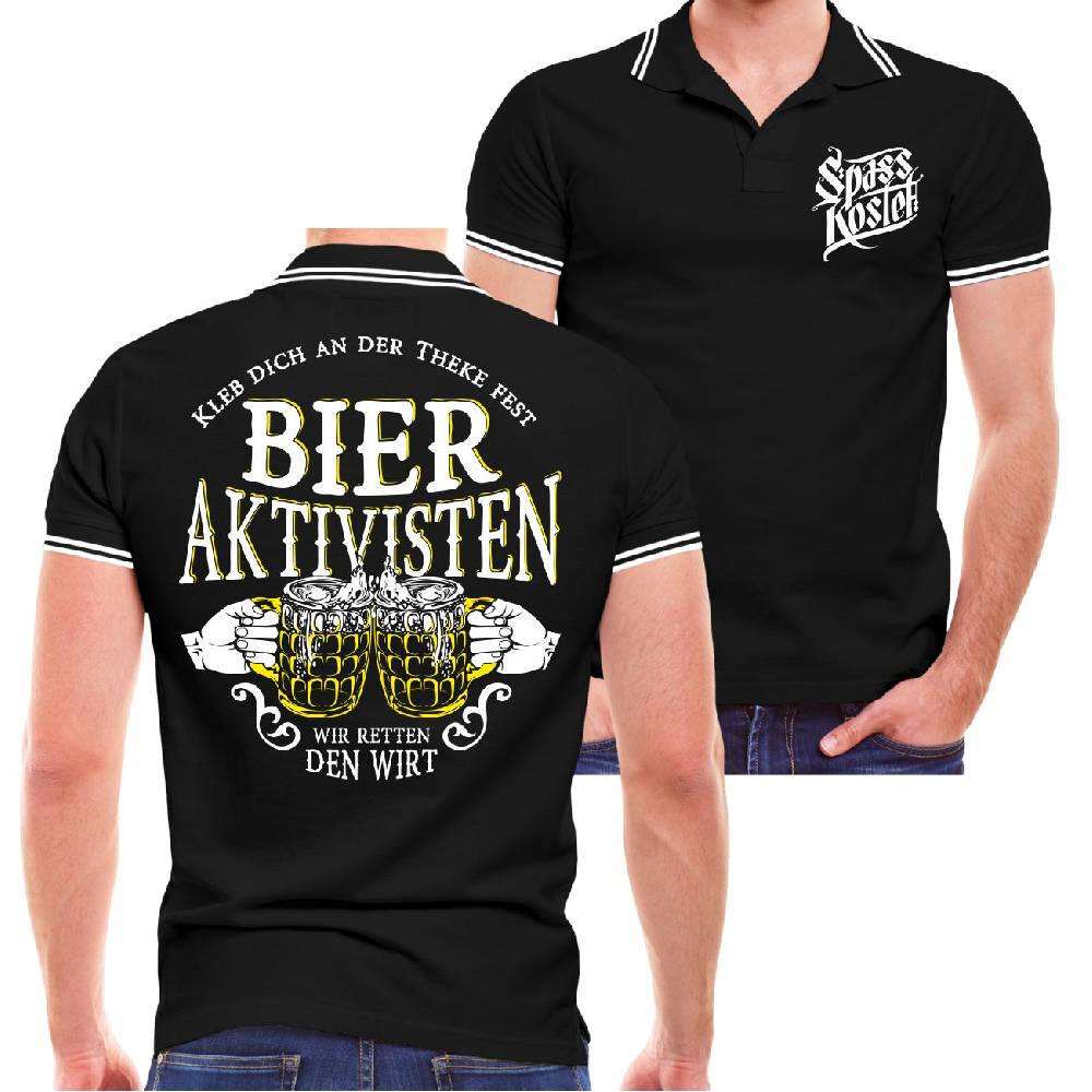 Spass Kostet Männer POLO Bier Aktivisten Kleb dich an der Theke fest