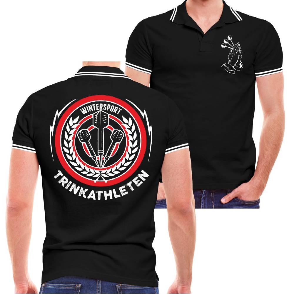 Spass Kostet Männer POLO Dart Wintersport Trinkathleten