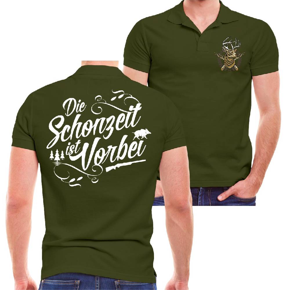 Spass Kostet Männer POLO Jäger Jagd Spruch DIE SCHONZEIT IST VORBEI