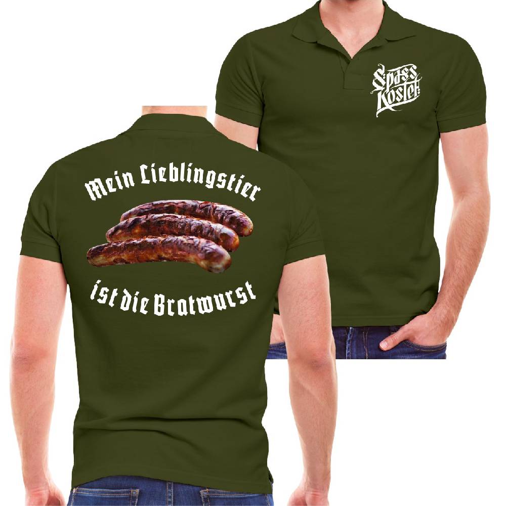 Spass Kostet Männer POLO Mein Lieblingstier ist die Bratwurst