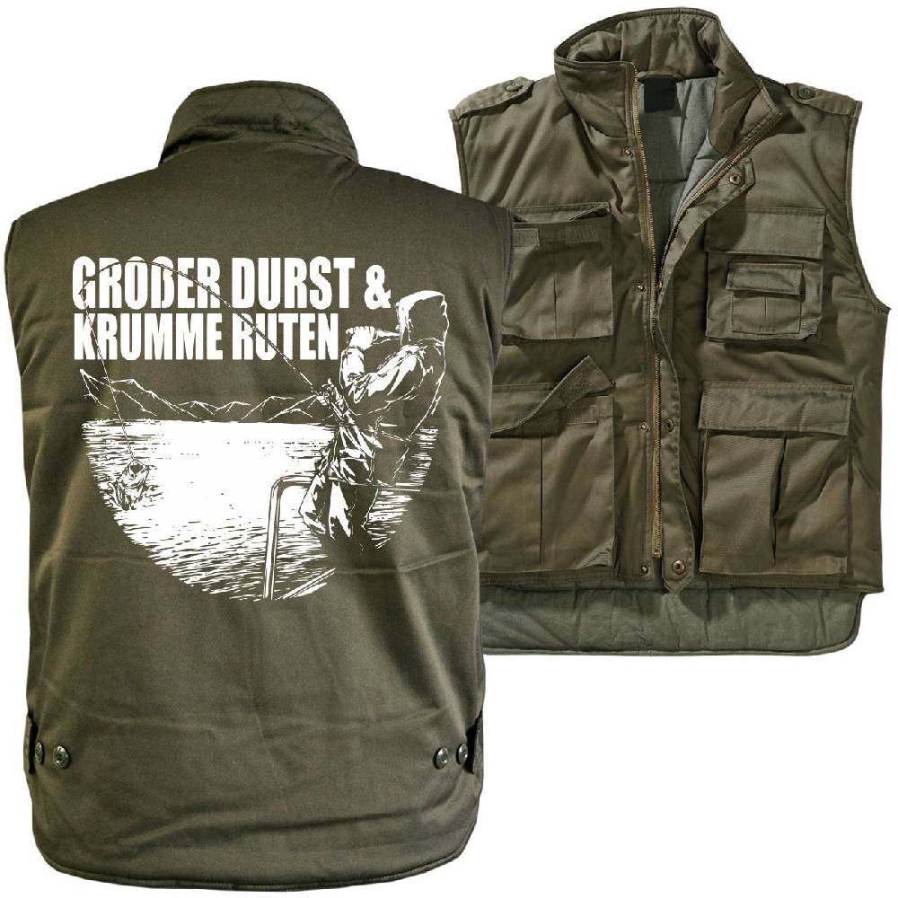 Spass Kostet Männer Ranger Weste mit Futter Angler Großer Durst und krumme Ruten