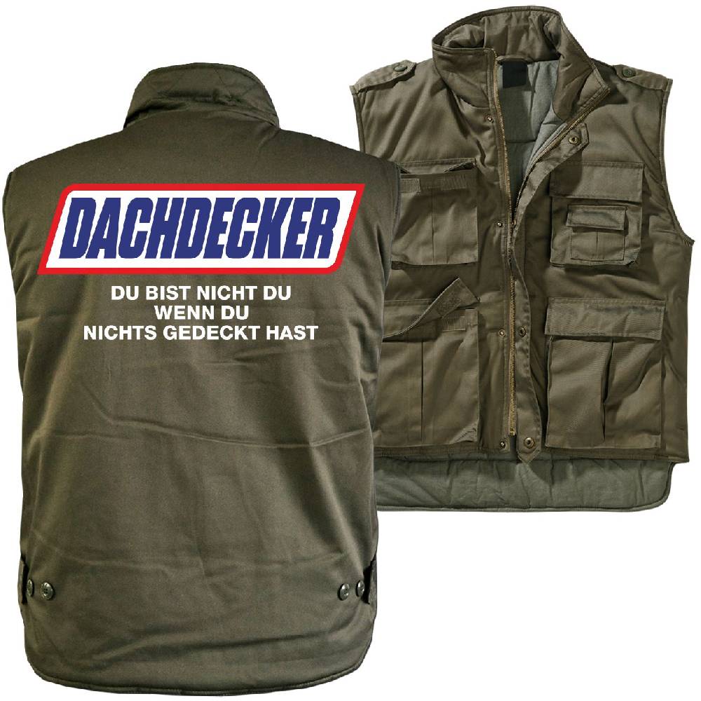 Spass Kostet Männer Ranger Weste mit Futter Dachdecker 2024 Spruch Sprüche Motive