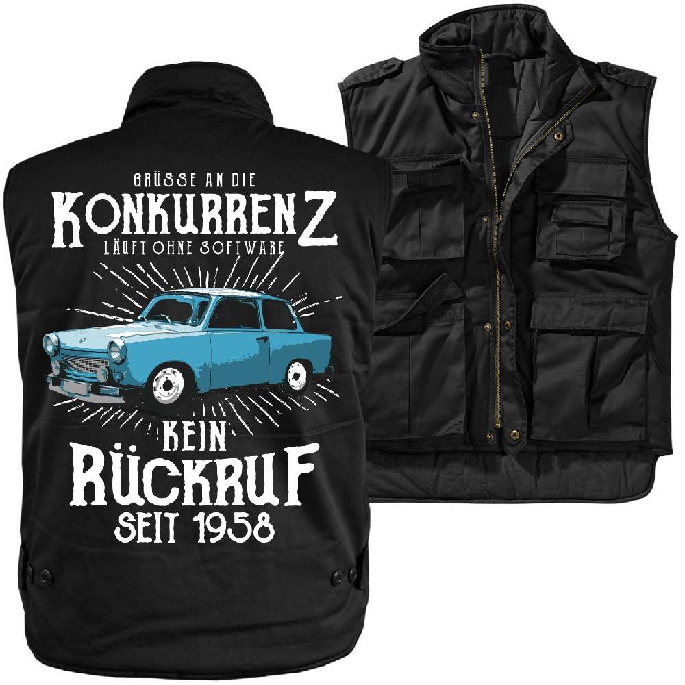 Spass Kostet Männer Ranger Weste mit Futter DDR Grüße an die Konkurrenz KEIN RÜCKRUF