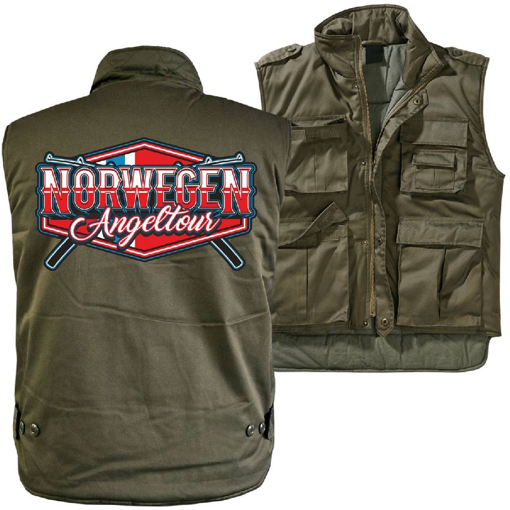 Spass Kostet Männer Ranger Weste mit Futter Norwegen Angeltour 2024