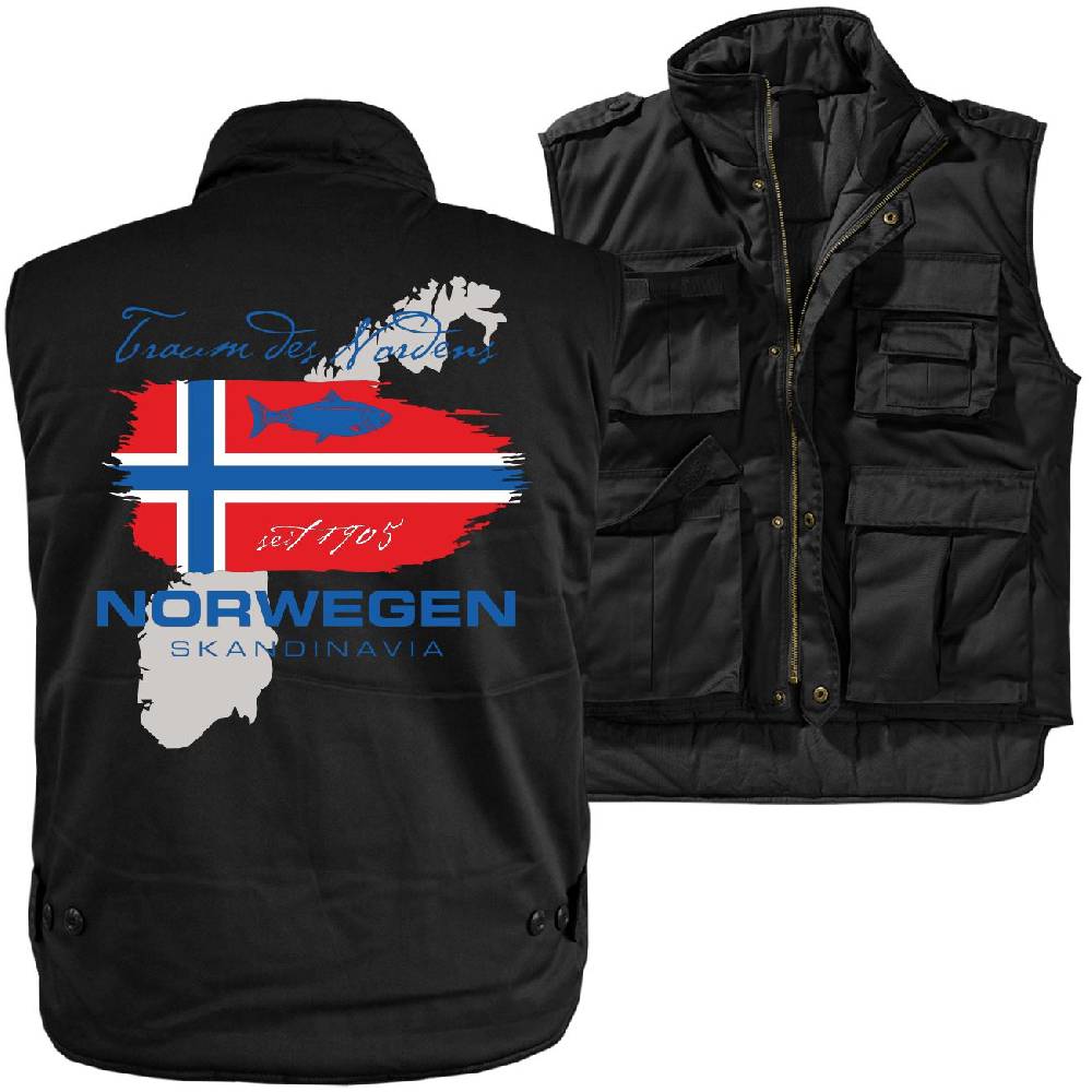 Spass Kostet Männer Ranger Weste mit Futter Norwegen Traum des Nordens