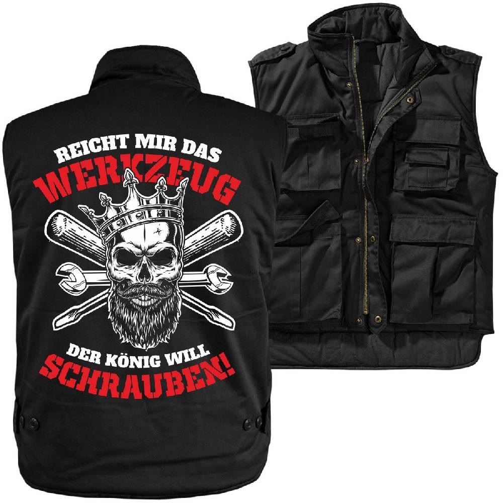 Spass Kostet Männer Ranger Weste mit Futter Schrauber Reicht mir das Werkzeug der König will schrauben