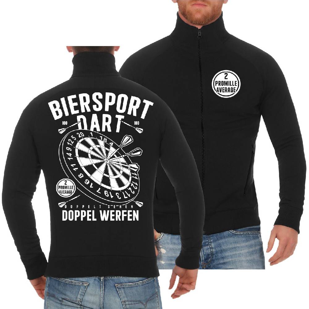 Spass Kostet Männer Sweatjacke DART Biersport DOPPEL WERFEN mit 2 Promille Average
