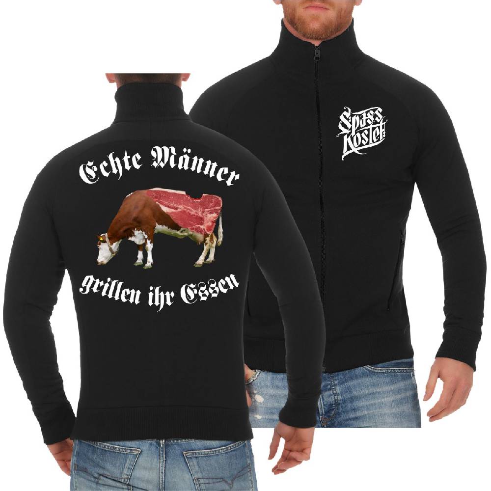 Spass Kostet Männer Sweatjacke Echte Männer grillen ihr Essen