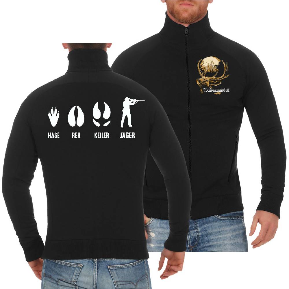 Spass Kostet Männer Sweatjacke Evolution Hase Reh Keiler JÄGER