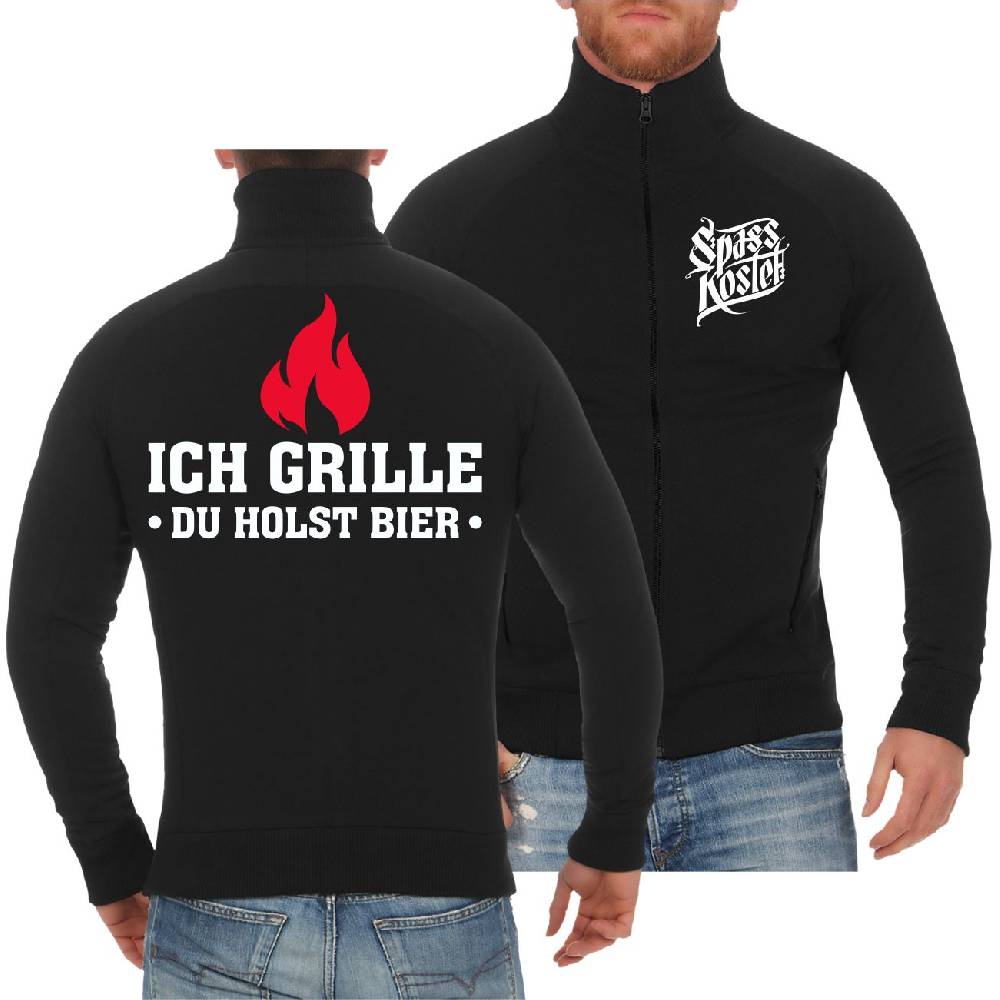 Spass Kostet Männer Sweatjacke Ich grille du holst Bier