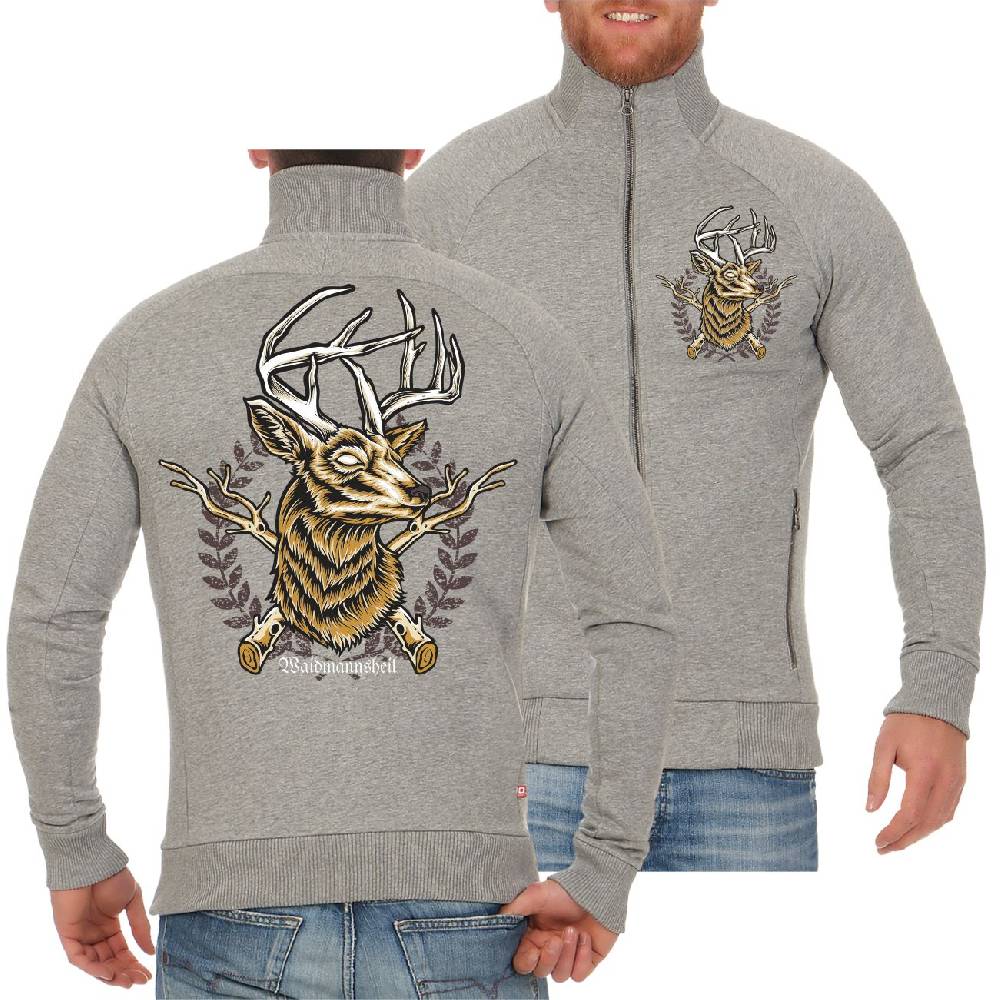 Spass Kostet Männer Sweatjacke Jäger Hirsch Wappen Waidmannsheil