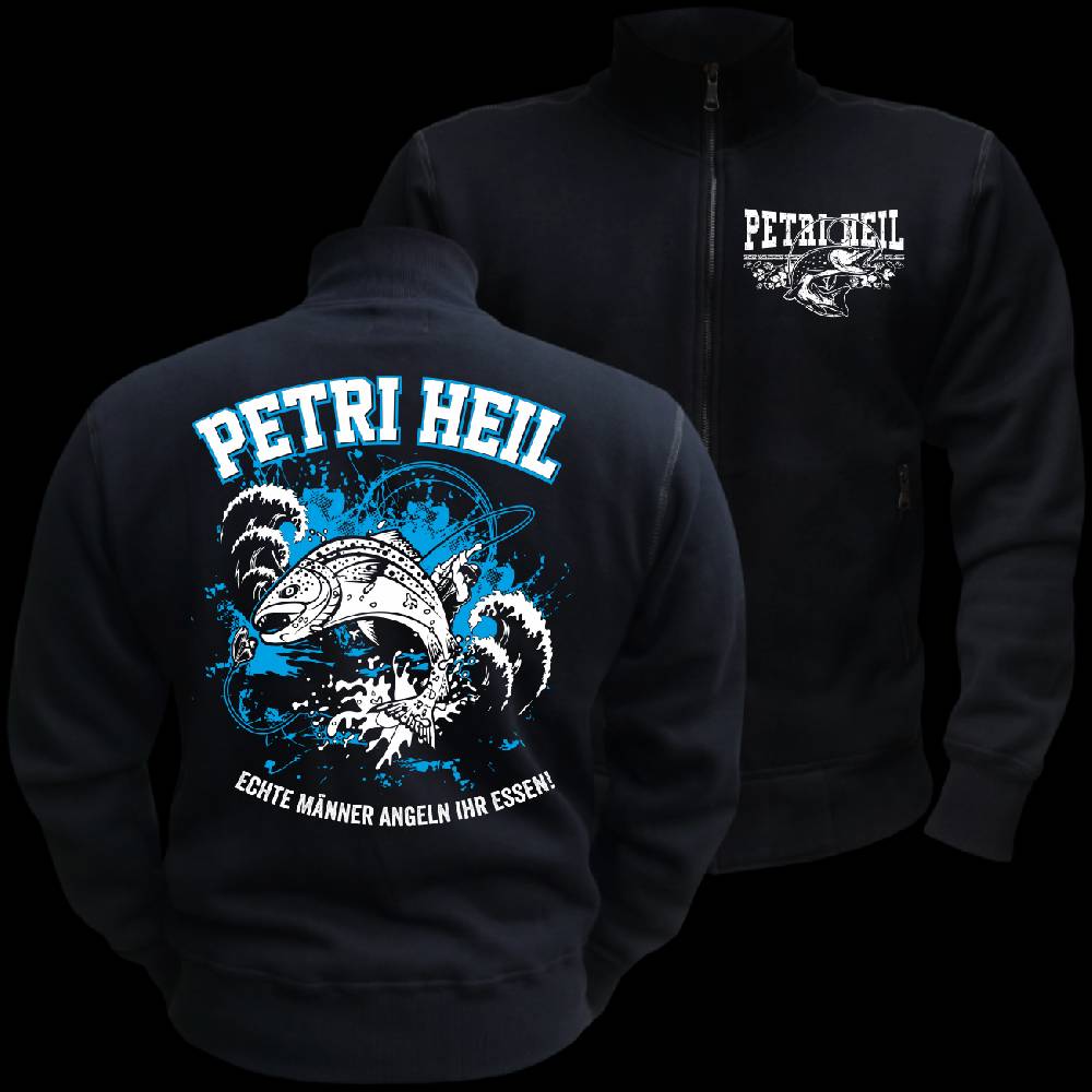 Spass Kostet Männer Sweatjacke Petri Heil Echte Männer