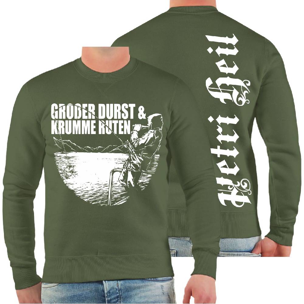 Spass Kostet Männer Sweatshirt Angler Großer Durst und krumme Ruten