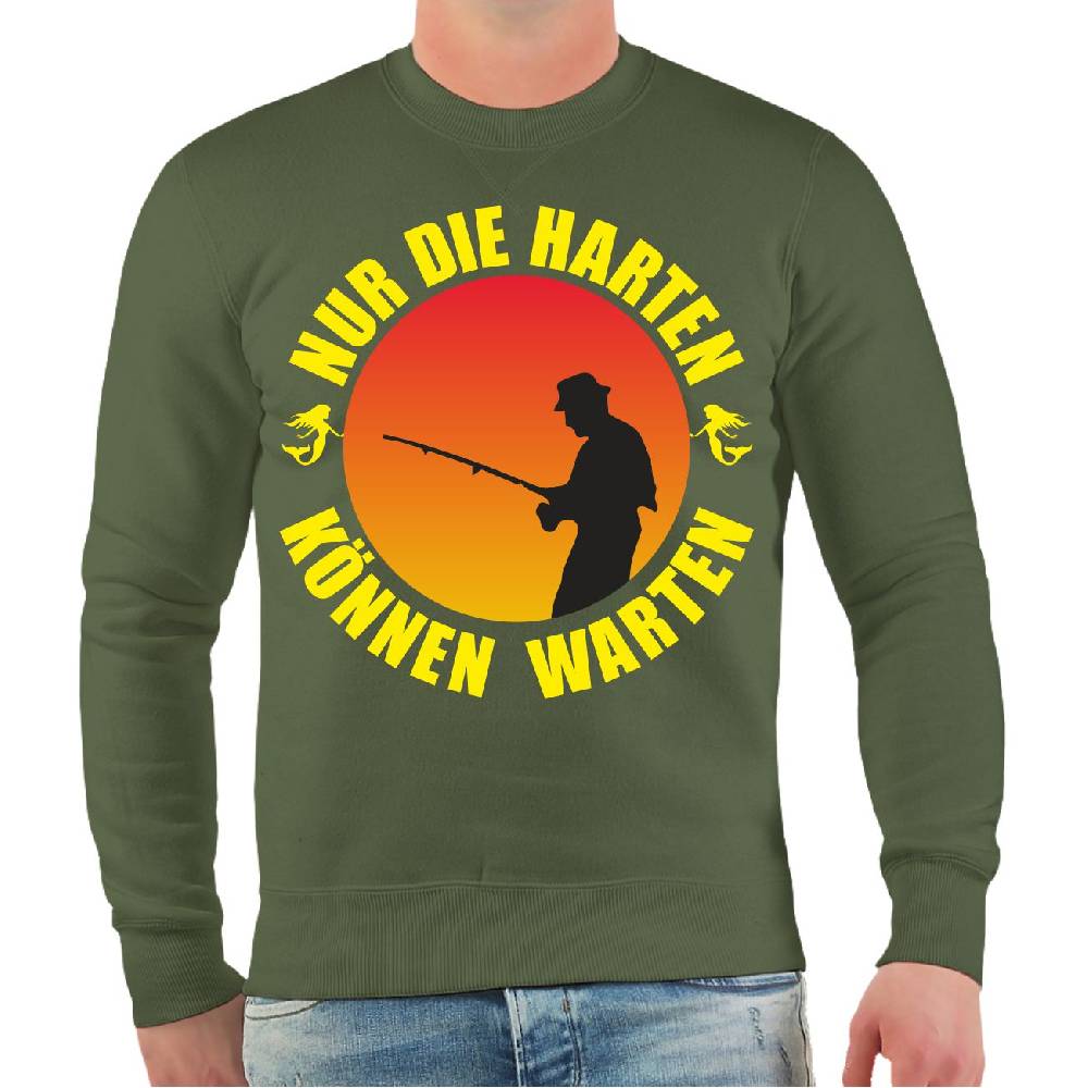 Spass Kostet Männer Sweatshirt Angler Nur die Harten können Warten