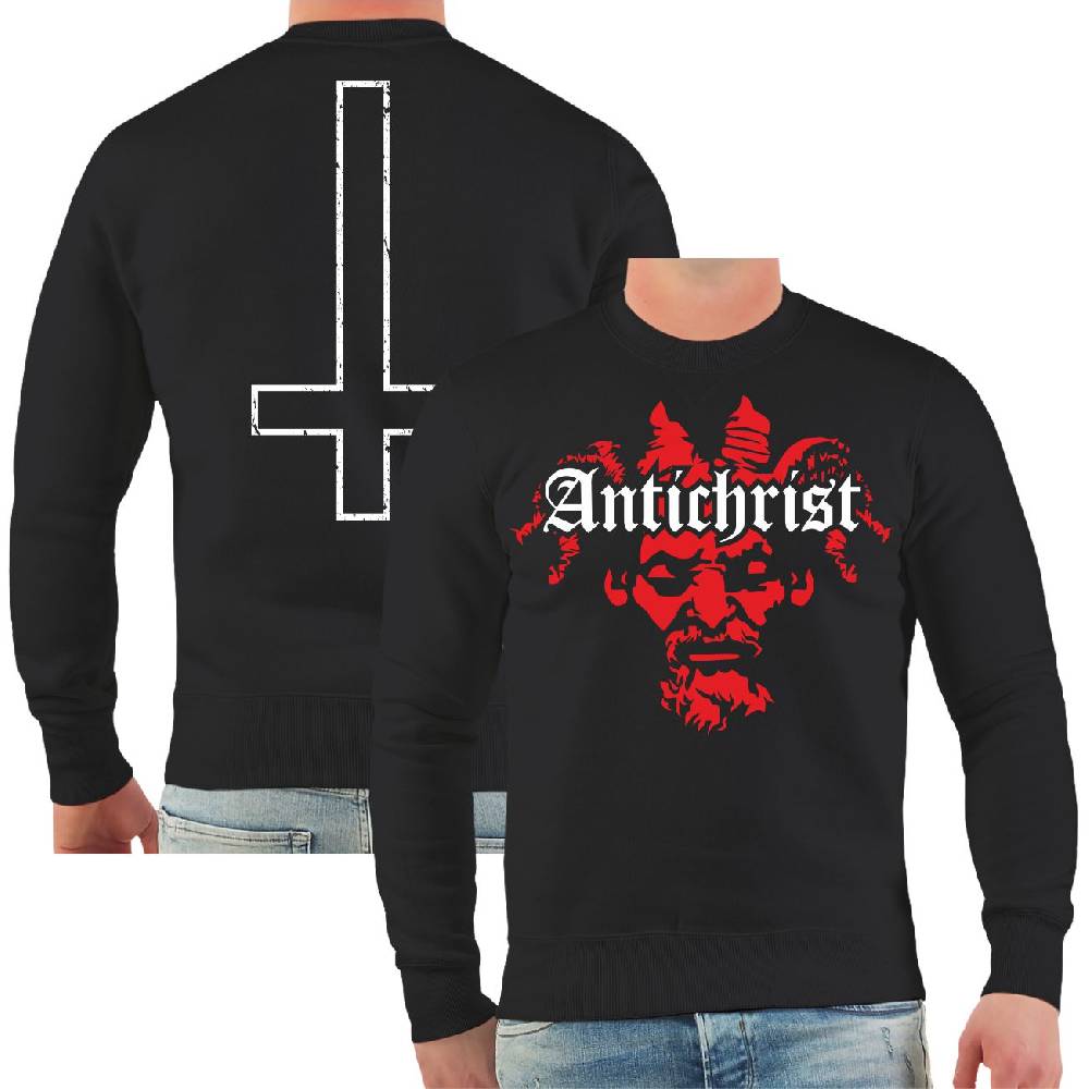 Spass Kostet Männer Sweatshirt Antichrist mit Rückendruck