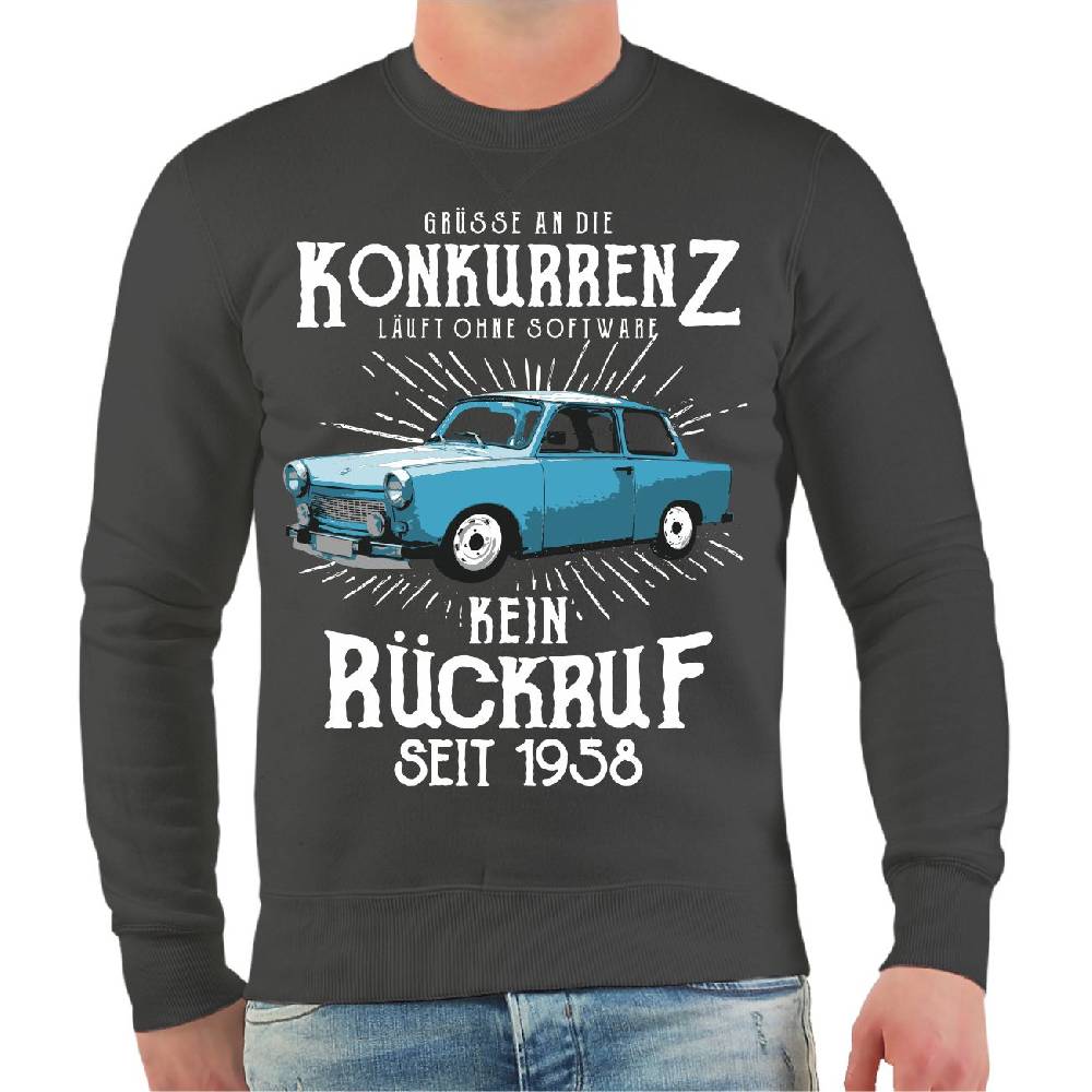 Spass Kostet Männer Sweatshirt DDR Grüße an die Konkurrenz KEIN RÜCKRUF