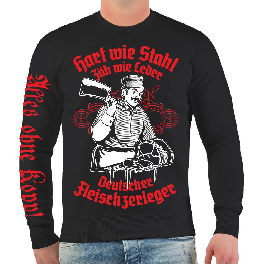 Spass Kostet Männer Sweatshirt Deutscher Fleischzerleger