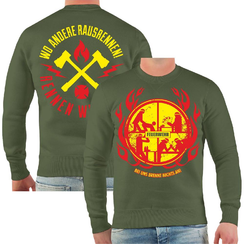 Spass Kostet Männer Sweatshirt Feuerwehr Bei Uns Brennt Nichts An