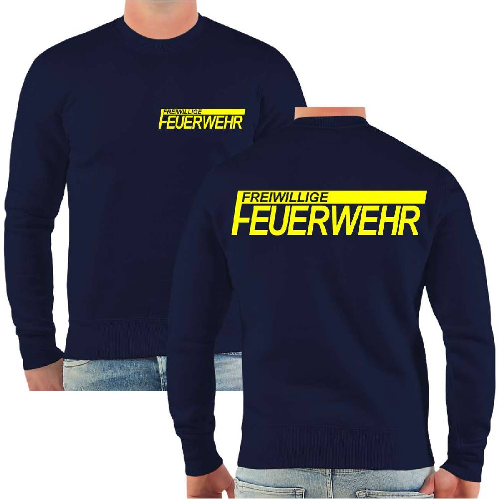 Spass Kostet Männer Sweatshirt FFW Freiwillige Feuerwehr NEONGELBER Druck