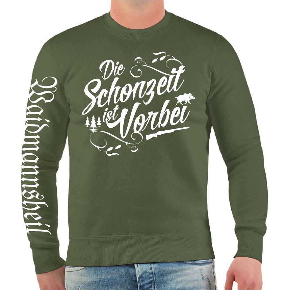 Spass Kostet Männer Sweatshirt Jäger Jagd Spruch DIE SCHONZEIT IST VORBEI