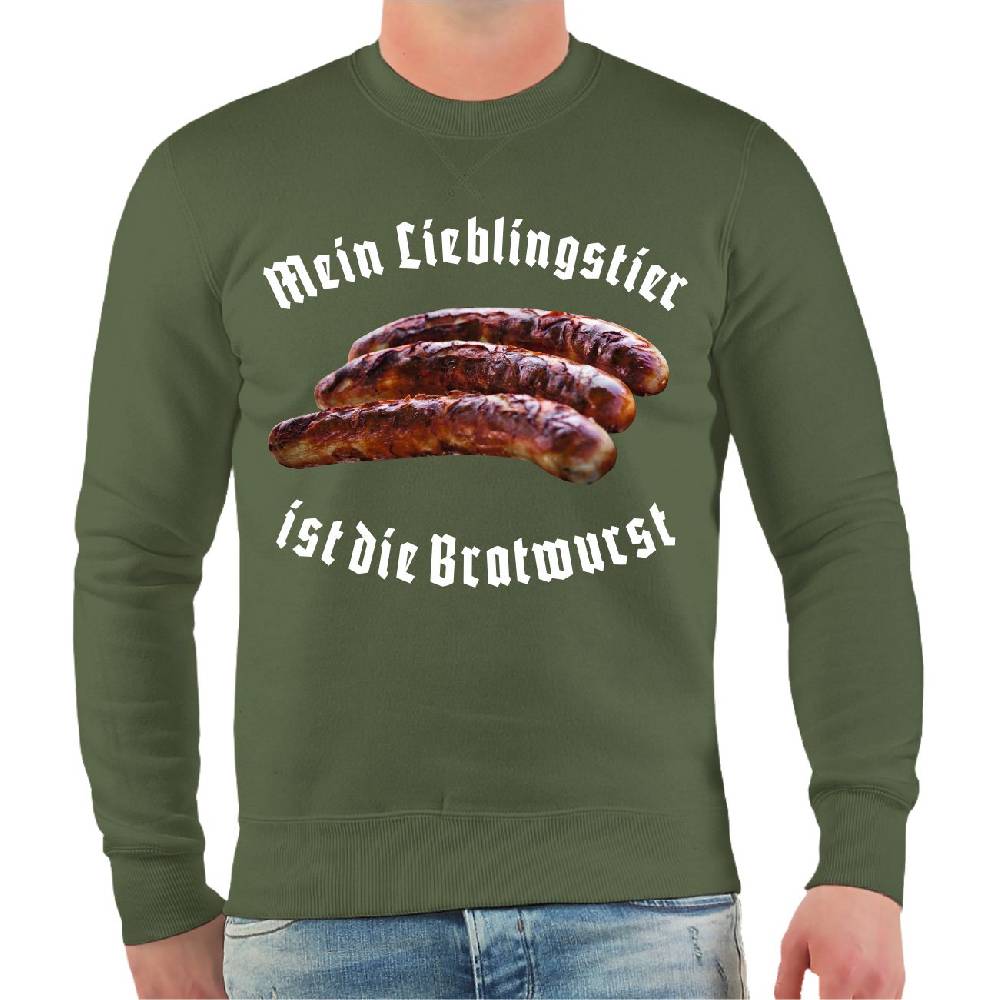 Spass Kostet Männer Sweatshirt Mein Lieblingstier ist die Bratwurst