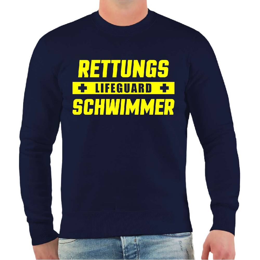 Spass Kostet Männer Sweatshirt Rettungsschwimmer Lifeguard NEONGELBER Druck