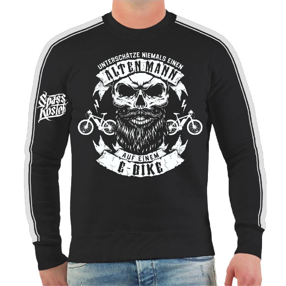Spass Kostet Männer Sweatshirt Unterschätze nie einen alten Mann mit EBIKE Elektro Bike