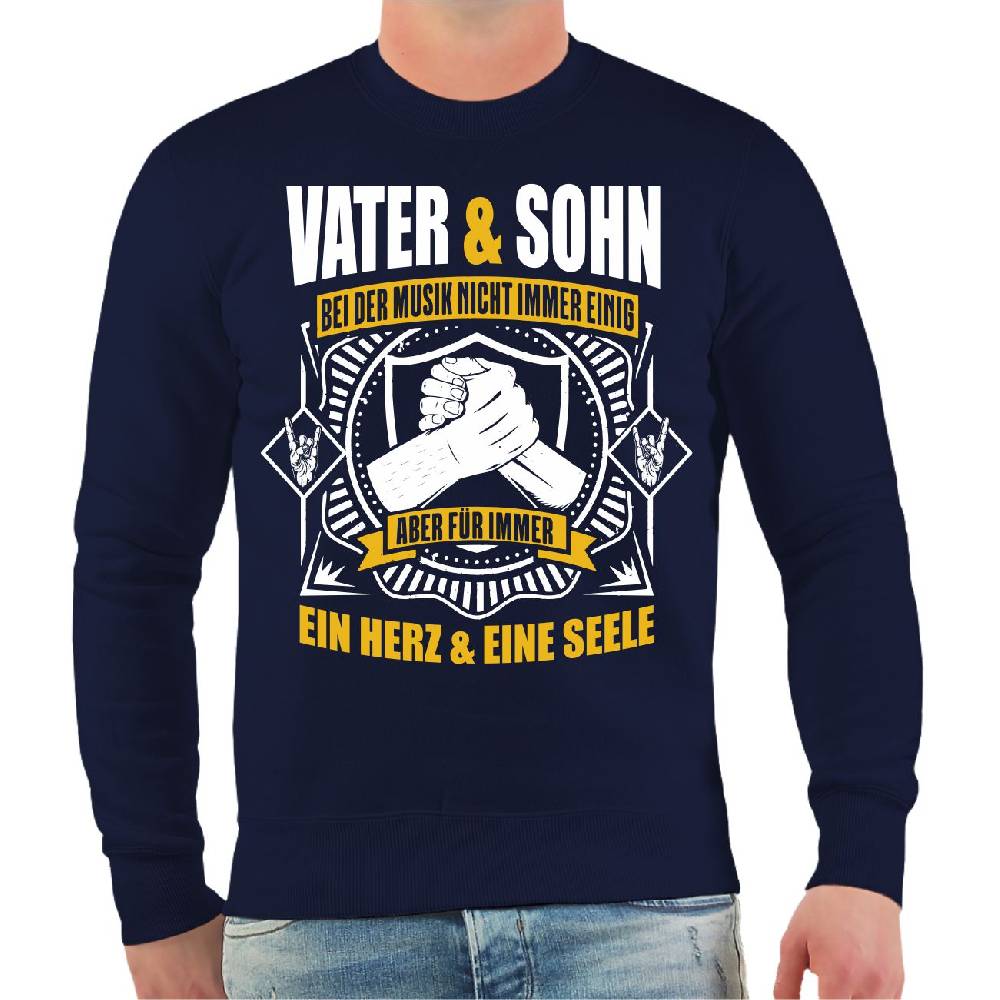 Spass Kostet Männer Sweatshirt Vater und Sohn Bei der Musik nicht immer einig