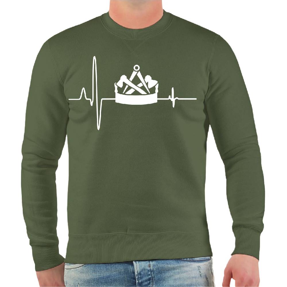 Spass Kostet Männer Sweatshirt Zimmermann Herzschlag